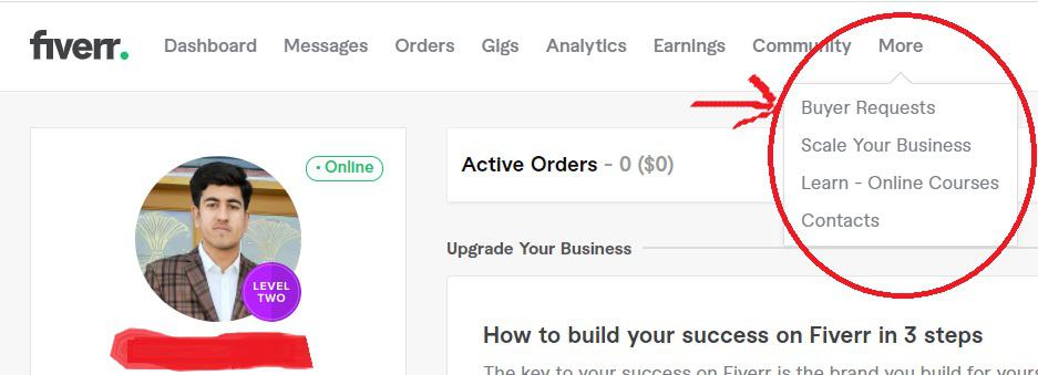 Accessing buyer requests on Fiverr